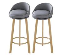UYHBCNQD Lot de 2 tabourets de bar hauts pivotants avec dossier et chaises de salle à manger rembourrées, pieds en bois, tabouret de comptoir de 200 kg
