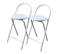 UYHBCNQD Lot de 2 tabourets de bar pliants avec dossier et repose-pieds en polyuréthane rembourré pour bar, restaurant, maison, tabouret haut pour profiter de la vie