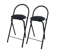 UYHBCNQD Lot de 2 tabourets de bar pliants avec dossier et repose-pieds en polyuréthane rembourré pour bar, restaurant, maison, tabouret haut pour profiter de la vie