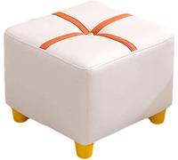 UYHBCNQD Repose-pieds carré en tissu avec 4 pieds en bois - Repose-pieds - Repose-pieds - Pour salon, chambre à coucher - Facile à déplacer