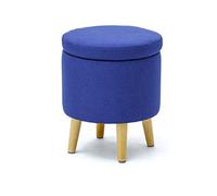 UYHBCNQD Repose-pieds rembourré rond avec housse amovible et pieds en bois - Tabouret rembourré confortable pour le salon - Facile à déplacer