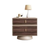 UYHBCNQD Table de chevet 40/50 cm en bois massif, table de chevet rotative à 360° avec 2 tiroirs