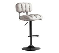 UYHBCNQD Tabourets de bar hauts souples pivotants à 360 ° 62,8 à 82,7 cm, tabouret de comptoir en polyuréthane réglable avec dossier et repose-pieds en métal, chaise de salle à manger