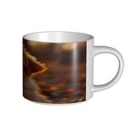 UYHhgqw A Dog Under The Sunset Tasse en céramique pour femme, tasses à café, grande capacité et poignée, pour bureau, maison