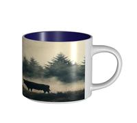 UYHhgqw Cattle Herds On The Grassland Tasse en céramique pour femme, tasses à café, grande capacité et poignée, pour bureau, maison