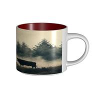 UYHhgqw Cattle Herds On The Grassland Tasse en céramique pour femme, tasses à café, grande capacité et poignée, pour bureau, maison
