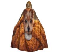 UYHhgqw Costume de sorcière d'Halloween The Crown Dog In The Scarf - Cape à capuche pour homme et femme - Costume d'horreur d'horreur d'Halloween - Costume de cosplay