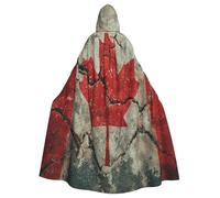 UYHhgqw Costume d'Halloween de sorcière drapeau canadien - Cape à capuche pour homme et femme - Costume d'horreur d'horreur d'Halloween - Costume de cosplay