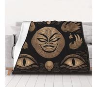 UYHhgqw Couverture mystérieuse symétrie géométrique en flanelle de 320 g, douce, chaude et durable pour lit, canapé et voyage