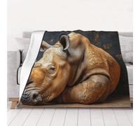 UYHhgqw Couverture The Secret of Rhinoceros en flanelle de 320 g, douce, chaude et durable pour lit, canapé et voyage