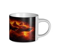 UYHhgqw Dogs in Flames Tasse en céramique pour femme, tasse à café, grande capacité et poignée, pour bureau, maison