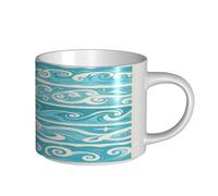 UYHhgqw Flow Geometry Tasse en céramique pour femme, tasses à café, grande capacité et poignée, pour bureau, maison