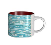 UYHhgqw Flow Geometry Tasse en céramique pour femme, tasses à café, grande capacité et poignée, pour bureau, maison