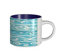 UYHhgqw Flow Geometry Tasse en céramique pour femme, tasses à café, grande capacité et poignée, pour bureau, maison