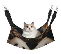 UYHhgqw Hamac en velours pour chat avec deux adorables pandas, sangles réglables avec crochets métalliques, parfait pour les petits animaux de compagnie