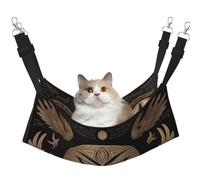 UYHhgqw Hamac mystérieux à symétrie géométrique pour animal domestique, lit en velours, sangles réglables avec crochets métalliques, parfait pour les petits animaux de compagnie