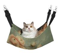 UYHhgqw Hamac pour animal de compagnie, pivoine aquarelle, lit en velours, sangles réglables avec crochets métalliques, parfait pour les petits animaux de compagnie