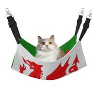 UYHhgqw Hamac pour animal domestique Drapeau du Pays de Galles en velours, sangles réglables avec crochets métalliques, parfait pour les petits animaux de compagnie