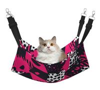 UYHhgqw Hamac pour animal domestique imprimé léopard abstrait en velours, sangles réglables avec crochets métalliques, parfait pour les petits animaux de compagnie