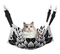 UYHhgqw Hamac simple mandala pour animal domestique, lit en velours, sangles réglables avec crochets métalliques, parfait pour les petits animaux de compagnie