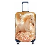 UYHhgqw Happy White Horse Housse de protection pour valise anti-rayures pour bagages de 45,7 à 81,3 cm, Noir , L