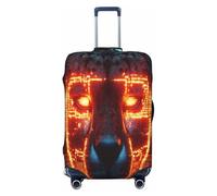 UYHhgqw Housse de protection pour valise, anti-rayures, motif chien punk, brillant, convient aux bagages de 45,7 à 81,3 cm, Noir , L