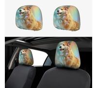 UYHhgqw Lot de 2 housses d'appui-tête de voiture avec inscription « The smile of a dog » - Accessoire de siège automobile amusant et élégant, ajustement universel pour la plupart des voitures