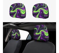 UYHhgqw Lot de 2 housses d'appui-tête de voiture The Mystery of Color, accessoire de siège automobile amusant et élégant, ajustement universel pour la plupart des voitures
