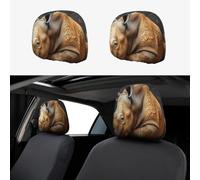 UYHhgqw Lot de 2 housses d'appui-tête de voiture The Secret of Rhinoceros, drôles et élégantes, ajustement universel pour la plupart des voitures