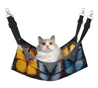 UYHhgqw Magnifique hamac papillon pour animal domestique, lit en velours, sangles réglables avec crochets métalliques, parfait pour les petits animaux de compagnie