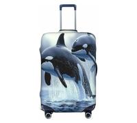 UYHhgqw Smart Killer Whale Housse de protection anti-rayures pour bagages de 45,7 à 81,3 cm, Noir , XL