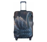 UYHhgqw Swan On The Lake Housse de protection pour valise, résistante aux rayures, convient aux bagages de 45,7 à 81,3 cm, Noir , L