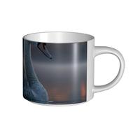 UYHhgqw Swan On The Lake Tasse en céramique pour femme, tasses à café, grande capacité et poignée, pour bureau, maison