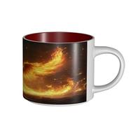 UYHhgqw The Fiery Red Phoenix Tasse en céramique pour femme, tasses à café, grande capacité et poignée, pour le bureau et la maison