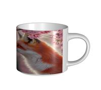 UYHhgqw The Fox of Spring Tasse en céramique pour femme, tasses à café, grande capacité et poignée, pour bureau, maison