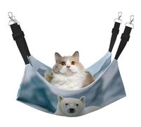 UYHhgqw The Gaze Of A Polar Bear Hamac pour animal domestique, lit en velours, sangles réglables avec crochets métalliques, parfait pour les petits animaux de compagnie