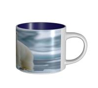 UYHhgqw The Gaze of A Polar Bear Tasse en céramique pour femme, tasses à café, grande capacité et poignée, pour bureau, maison