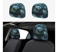 UYHhgqw The Happiness of Turtles Lot de 2 housses d'appui-tête de voiture drôles et élégantes, ajustement universel pour la plupart des voitures