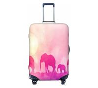 UYHhgqw The Herd of Elephants Under The Setting Sun Housse de protection pour valise, anti-rayures, convient aux bagages de 45,7 à 81,3 cm, Noir , L