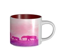 UYHhgqw The Herd of Elephants Under The Setting Sun Tasse en céramique pour femme, tasses à café, grande capacité et poignée, pour bureau, maison