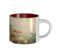 UYHhgqw The Mushroom House Tasse en céramique pour femme, tasses à café, grande capacité et poignée, pour bureau, maison