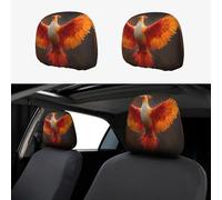 UYHhgqw The Red Phoenix Lot de 2 housses d'appui-tête de voiture drôles et élégantes, ajustement universel pour la plupart des voitures