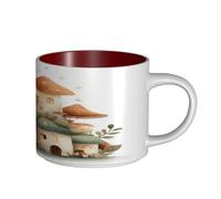 UYHhgqw The Secret of Mushroom House Tasse en céramique pour femme, tasses à café, grande capacité et poignée, pour bureau, maison