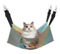 UYHhgqw The Smile Of A Dog Hamac pour animal domestique, lit en velours pour chat, sangles réglables avec crochets métalliques, parfait pour les petits animaux de compagnie