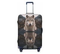 UYHhgqw The Wolf by The River Housse de protection pour valise, résistante aux rayures, convient aux bagages de 45,7 à 81,3 cm, Noir , L