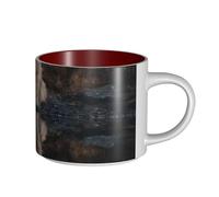 UYHhgqw The Wolf by The River Tasse en céramique pour femme, tasses à café, grande capacité et poignée, pour bureau, maison