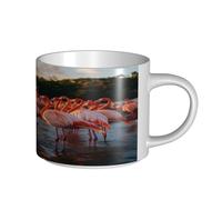 UYHhgqw Tropical Paradise Flamingo Tasse en céramique pour femme, tasses à café, grande capacité et poignée, pour bureau, maison