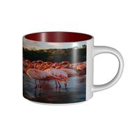 UYHhgqw Tropical Paradise Flamingo Tasse en céramique pour femme, tasses à café, grande capacité et poignée, pour bureau, maison