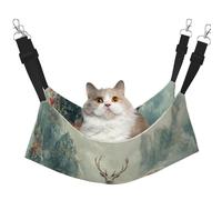 UYHhgqw White Deer In The Mountains Hamac pour animal domestique, lit en velours, sangles réglables avec crochets métalliques, parfait pour les petits animaux de compagnie