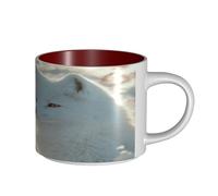 UYHhgqw White Fox Tasse en céramique pour femme, tasses à café, grande capacité et poignée, pour bureau, maison
